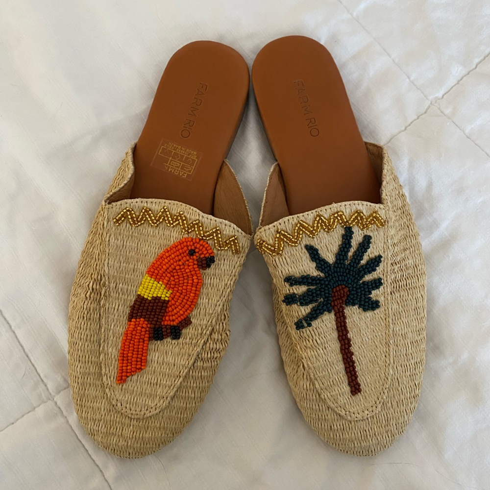 Farm Rio loafer mules
